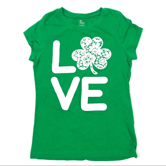 The Children's Place Other - shamrock love tee girls 5/6T